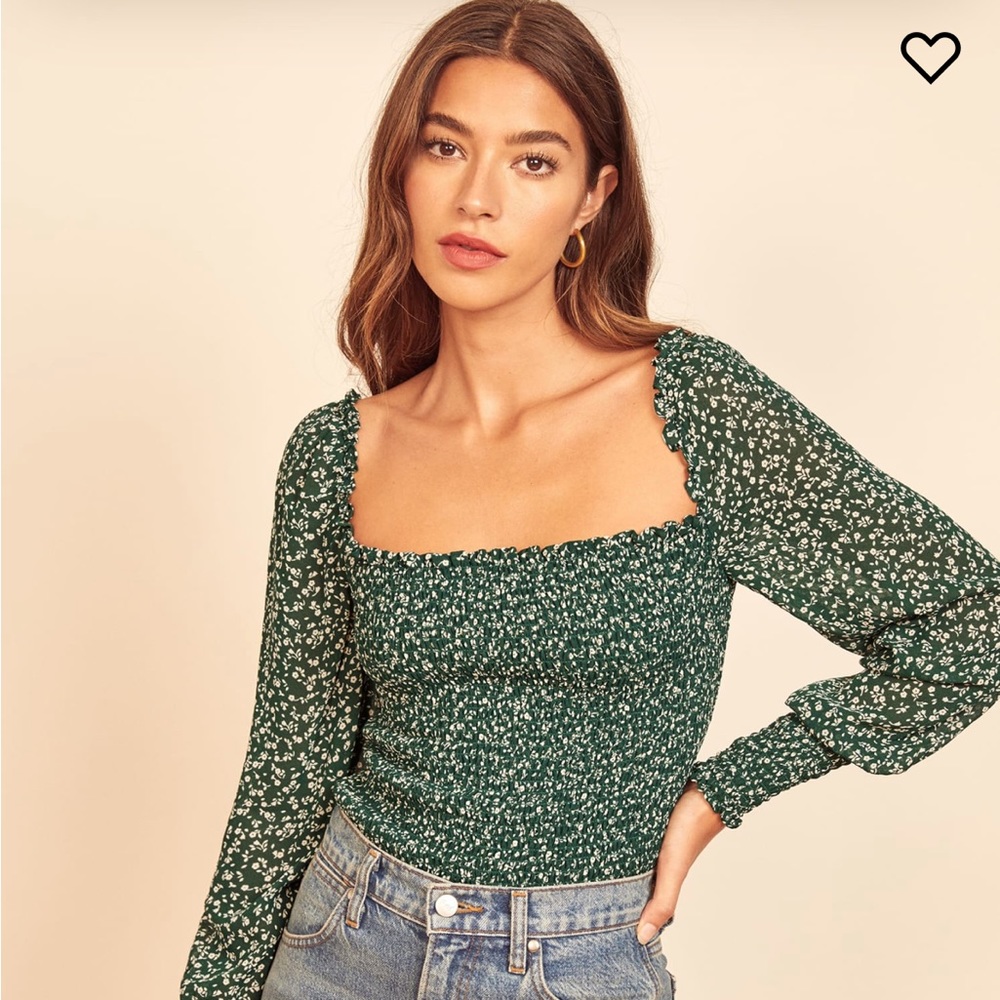 Reformation Pinto top in Green